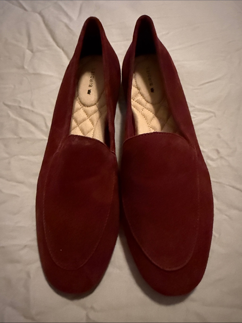Birdies Wine Suede Slip-On Loafers Size 8.5